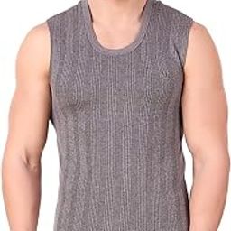 HAP Men's Kings Quilted Dark Grey Thermal Top/Sleeveless/Mega Top/Vest/Premium Winter Innerwear-image-12