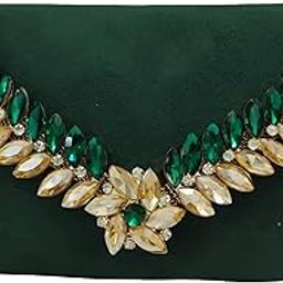 Bottle Green Rectangular Royal Clutch Bag-image-19
