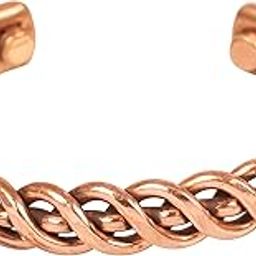 Women's Copper Healing Bracelet Tibetan Style. Hand Forged With Solid And High Gauge Pure Copper. Elegant Rope Twist Design-picture-18