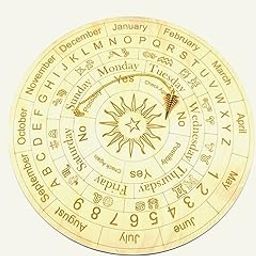 Tarot Supplies - Set of 1 Multipurpose Wooden Pendulum Board and 1 Metal Dowser/ Dowsing Board Divination/ Metaphysical Message Board for Witchcraft Round Shape (11.5 Inches)-18
