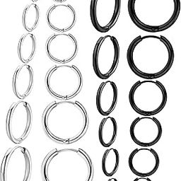 15 Pairs Stainless Steel Cross Earrings Hinged Earrings Cross Dangle Hoop Cross Earrings Set for Men and Women-image-22