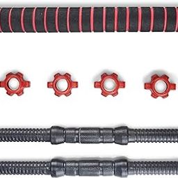 LIONER Dumbbell Rods with Connectors (24mm Diameter) |Barbell Rods Weight Lifting Strength Training & Exercise Fitness, Equipment for Home Gym Workout-14