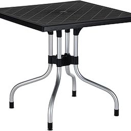 SkyGlamour Supreme Olive 4 Seater Plastic Dining Table for Home | Garden | Office | Indoor&Outdoor Use | (Color: Black; Qnt: 1 Pc.)-image-63