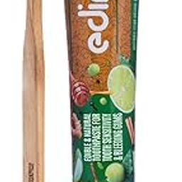 EDINORA Sensipro 90g Ayurvedic Toothpaste | Ayurvedic toothpaste for tooth sensitivity & bleeding Gums | tootthpaste with no Sls, Parabens| Edinora Clove infused Neemwood Toothbrush | Charcoal infused soft bristles | Combo Pack-image-30