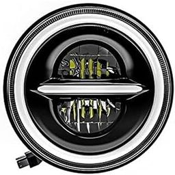 WESSER Bullet Minus LED Motorcycle Headlight,Dual Colour Halo Ring, White and Yellow Lighting Compatible with Thar, Jeep, Royal Enfield,Classic 350, Hunter350,Himalyan Gypsy & All Bullets-24