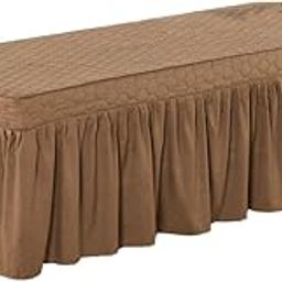 LR Decor SPA Massage Table Skirt Beauty Bed Cover Linen Valance Sheet Coffee-image-33