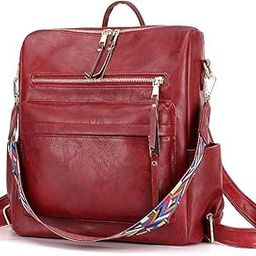 Women's Fashion Backpack Purses Multipurpose Design Handbags and Shoulder Bag PU Leather Travel bag Vegan Leather Girl's Travel Casual Backpack With Shoulder printed Strap-14