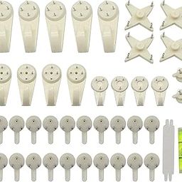 SYGA Wood Invisible Wall Picture-Hanging Hooks Frame Wedding Photos Mirror Wall Studs, White, Set of 39.-image-1