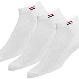 Athletic Low Cut Ankle Socks with Flag Logo, White, Pack of 3 Pairs-picture-2