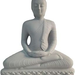SOBE DECOR Grey Porcelain Buddha Meditating Figure|Exudes Tranquility and Elegance|Serene Posture with Minimalist Design|Perfect for Meditation Rooms or Living Areas.-image-18