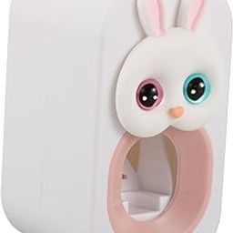 LALADEFIEE Cartoon Automatic Toothpaste Dispenser for Boy Girl Wall-Mounted Squeezer Effort-Saving Durable Design Adorable Bunny Holder for Bathroom Organization-image-52