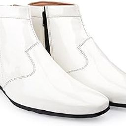 Men's 2 Inch Heel Height Increasing Patent Material with Casual Formal Slipon Outdoor, Ankle Boot.-image-23