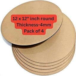 Epoxy Fusion 12 Inch Round MDF Wood Boards (Pack of 4) - 4mm Unfinished Wood Slices for Resin Art, Mandala Art, Pyrography, Painting-image-69