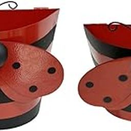 UJEAVETTE Hanging Flower Pot Garden Decor Plant Pot for Deck Fence Countryside Outside Red-image-10