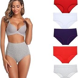 Womens Breathable 100% Hipser Regular & Plus Size Underwear | Cotton Brief | High Waist Full Coverage Tummy Controller | High Rise Underpants Womens Panties - (Pack of 5)-image-34