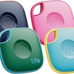 Tile by Life360 Mate (2024) Bluetooth Tracker, Keys Finder and Item Locator for Keys, Bags and More. Phone Finder. Both iOS and Android Compatible. 4-Pack (Colours)-3