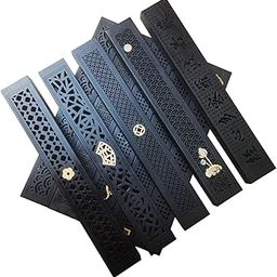 THE STYLE SUTRA Wooden Incense Holder Desktop Ornament Incense Box for Teahouse Study Office Lotus Pattern-image-72