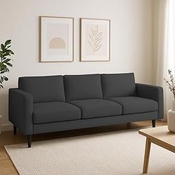 GRAPEWOOD Martin 3 Seater Sofa Set for Living Room (Black Colour) Premium Fabric Sofa Set-image-61
