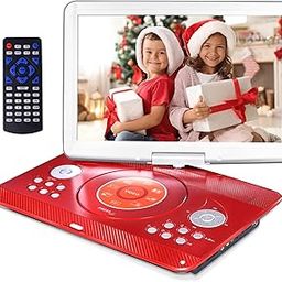 HotHat 16.9 inch Portable DVD Player with 6 Hours 5000mAh Rechargeable Battery, Portable Car DVD Player with 14.1" Large Rotating Screen,-25