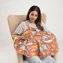 Wakefit Nursing Pillow with Cape for Breastfeeding & Baby Care | 5 in 1 Feeding Pillow with 100% Cotton Removable Cover | Super Soft & Machine Washable | Jungle Zoo-image-92