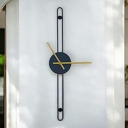 Wall Clock For Home Stylish Latest | Minimalist Metal Wall Clock Big Diwal Ghadi | Stylish Analog Big Size Wall Watch | Wall Decor Gift Item (Style 1, 19 X 3.9 Inches),Black-picture-17