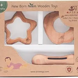 Ariro Wooden Teethers Gift Set 1 for Baby Boy & Girl | Hand Crafted with Organic Neem Wood That Helps Boost Immunity & Aids in Digestion | Easy to Grasp & Chew-image-85