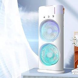 Techking 𝟏𝟓 𝐘𝐄𝐀𝐑𝐒 𝐖𝐀𝐑𝐑𝐀𝐍𝐓𝐘 USB Rechargeable Mini Desk Fan – Double-Ended Spray Fan with Water Mist, LED Lights & Adjustable Speed, Perfect for Office & Travel Cooling-picture-16