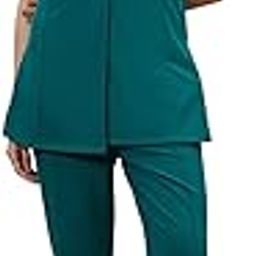 Green solid longline sleeveless blazer with slim-fit trouser-picture-40