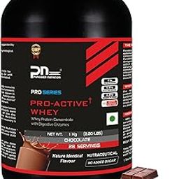 PUROBIEN NUTRITION Pro Active Whey Protein Powder | Isolate and Concentrate | Chocolate |1Kg 28 Servings | Builds Lean Muscles | Zero Added Sugar | Formulated In UK |21g Protein| Digestive Enzymes-5