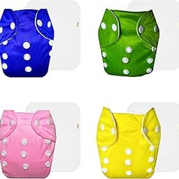 Dumbledo Lite Cloth Diaper with Cotton Insert (Pack of 4) | Hypoallergenic | Reusable & Washable | Adjustable Snaps | All-Day Wear | 3 Months – 2 Years | Unisex Baby-image-90
