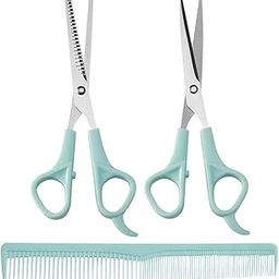 MAYCREATE® Kids Hair Cutting Scissors Kit Thinning Shears and Comb Set Stainless Steel Scissors Hair Dressing Scissors Barber Kit Straight Shears Teeth Scissors Thinning Shears Tools-image-63