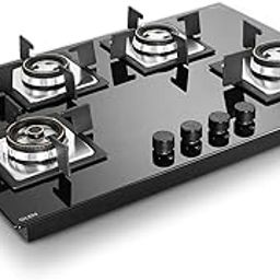 Glen Built-in Hob 4 Burner Gas Stove | Black Toughened Glass Top | Auto Ignition | Forged Brass Burners | Mini Triple Ring & Double Ring | 2-Year Warranty-image-76