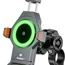 BOBO BM16 Anti-Vibration Anti-Theft Metallic Waterproof Bike/Motorcycle/Scooter Mobile Phone Holder Mount with Fast 15W Wireless Charger, Ideal for Maps and GPS Navigation (Black)-18