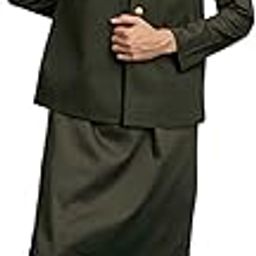 Men's Cotton Traditonal Kurta Jacket Pyjama Set (3pcs)-picture-28
