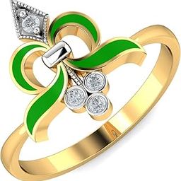 kuberbox 18KT Yellow Gold Inaya Enamelled Ring for Women-picture-0