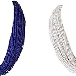 50 LAYERED MULTI STRAND SYNTHETIC BEAD NECKLACE FOR WOMEN AND GIRLS (PACK OF 2)-image-22