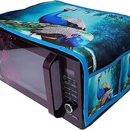 MW PRINTS Microwave Oven Top Cover, Microwave Cover with Pockets Free Size, with 4 Utility Pockets-image-83