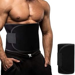 Radhekunj Fitness Neoprene Waist Trimmer Belt for Weight Loss, Slimming, Sauna, Lower Back Posture Support, Free Size, Black,Tummy Sweat-image-99