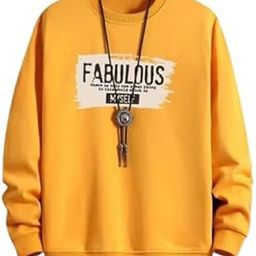 Men's Fabulous Graphic Sweatshirt, Full Sleeves, Yellow, Casual Pullover-image-84