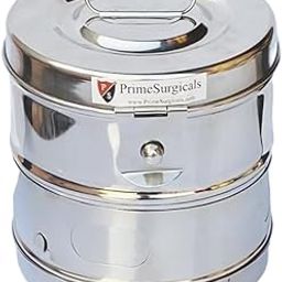 PrimeSurgicals Stainless Steel Dressing Drum - Size 6x6 inches-29