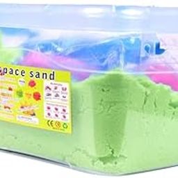 MOYESTA Kinetic Sand for Kids Bucket Set Activity Clay Laying Beach Toys for Children with 12 Moulded Toys (1 kg) (Multi Color)-image-13