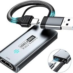 Papeaso Video Capture Card, 4K HDMI to USB3.0/Type-C Capture Card, 1080P 60FPS Video Capture Device, for Streaming, Teaching,Gaming, Video conferencing or Live Broadcasting-5