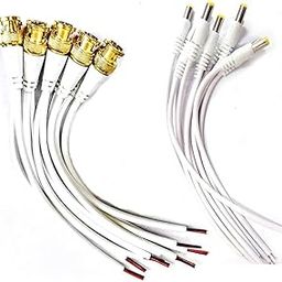 TAAPSEE (40pack 20 Pieces BNC Connector with Copper Wire Moulded - 18CM and 20 Pieces DC Power Pigtail Male Cables with 2.1mm Connectors Barrel Jack for Surveillance CCTV Camera-28