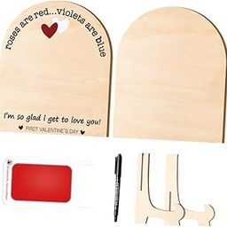 UJEAVETTE Footprint Sign Craft Elegant Sturdy DIY Wooden Ornament for Bedroom Home Black Text Ink pad-image-92