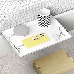 Fohome Bedside Shelf for Bed, Modern Clamp-On Floating Nightstand And Bedroom Bed Shelf Tray, Clip On Nightstand, Bed Side Table Tray Organizer For Home, Dorm, Apartment (White)-image-60