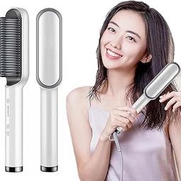 Hair Straightener Comb Brush for Women, Hair Styler Brush Hair Straightening Iron, Straightener Machine PTC Heating Electric Comb Hair Straightener with 5 Temperature Medium (Multi-Colour) Pack Of 1-image-102