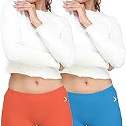 Flora Women's Boyshorts | 100% Combed Cotton | High-Waist Comfort Fit | Soft & Breathable Panties | Multicolor Solid | Snug Fit | (95 CM | Size XL) - Coral + Blue (Pack of 2)(FLORA-2P-XL-C5_bzr)-image-39