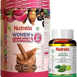 Nutrela Combo Women Superfood & Spirulina Multivitamin Caplsues-3