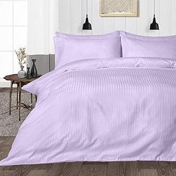 Blue Strip Luxurious Glace Cotton Duvet Cover, Comforter Cover, Rajai Cover, Blanket Cover,Quilt Cover (Lavender, 90x100 Inch(Double)-image-69