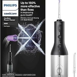 SONICARE Adult Philips Electric Cordless Power Flosser 3000 - Black, 1 count-16